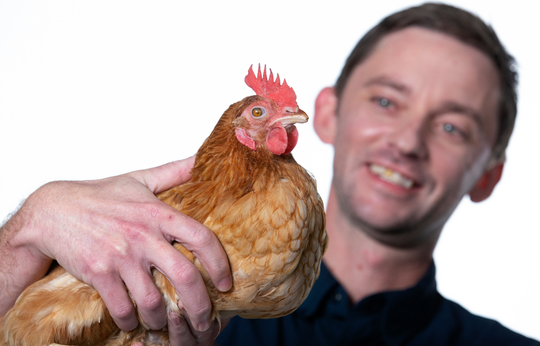 Bird Vet - THCV doctor with a chicken