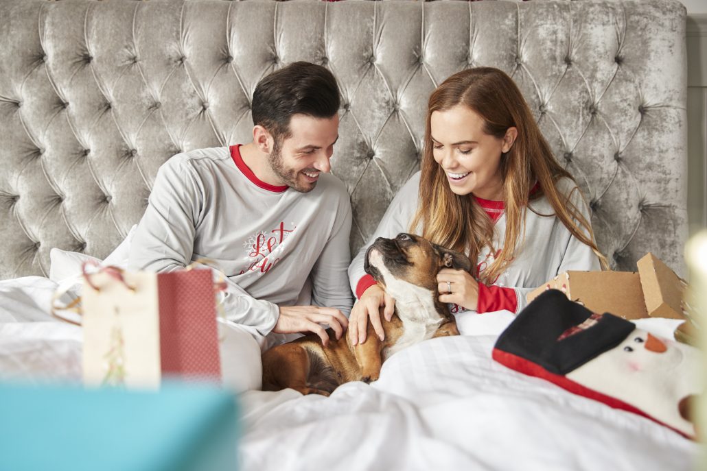 A couple in be Ensuring a Stress-Free Christmas for their Pet